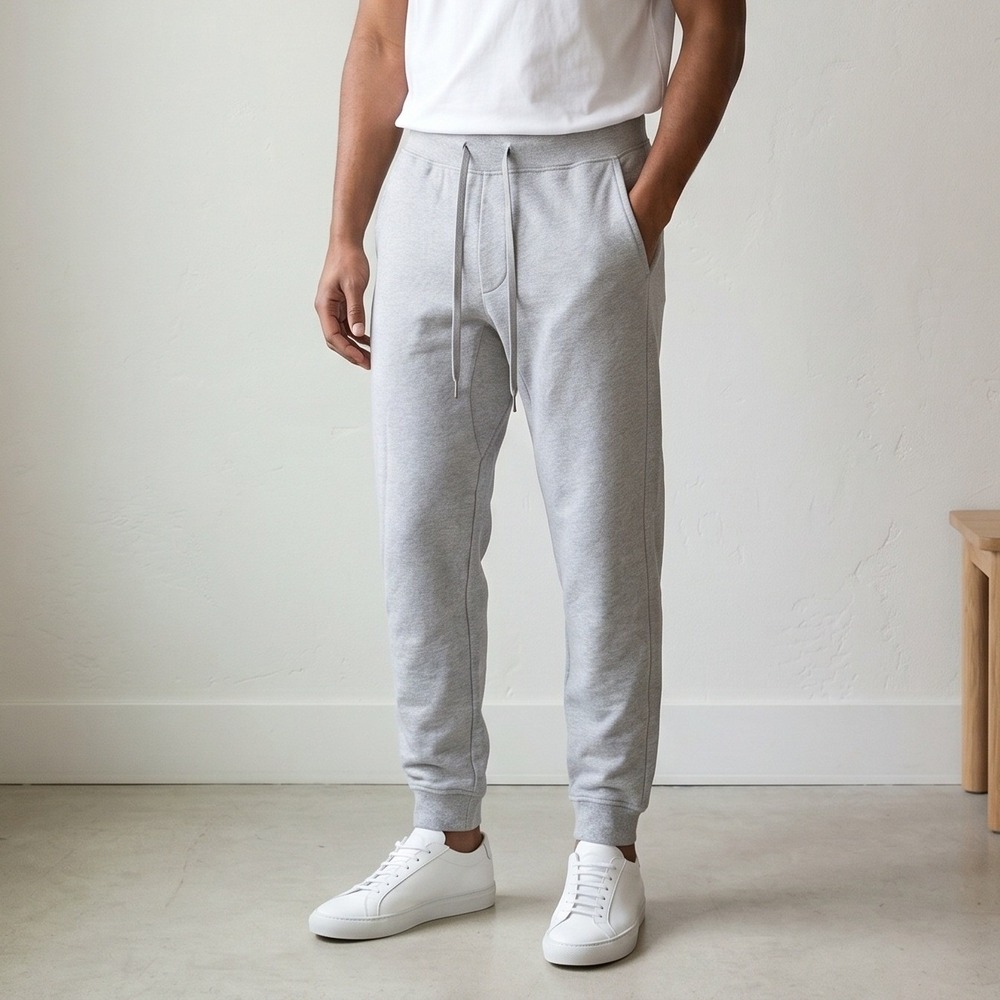 Handvaerk Pants Mens Small Gray Peruvian‎ Cotton Drawstring Jogger Minimalist